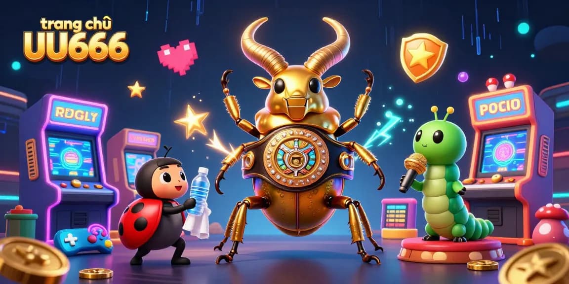 Experience the excitement at trang chủ UU666 with vibrant 3D illustrations of gaming action.
