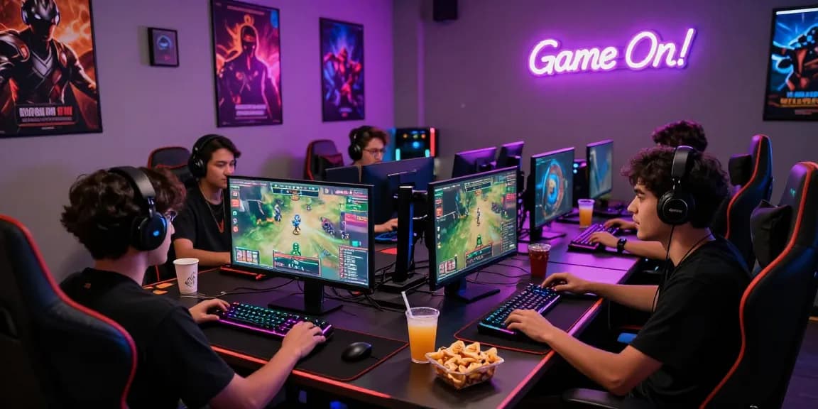 Engaged players enjoying situs judi games in a vibrant gaming setup.