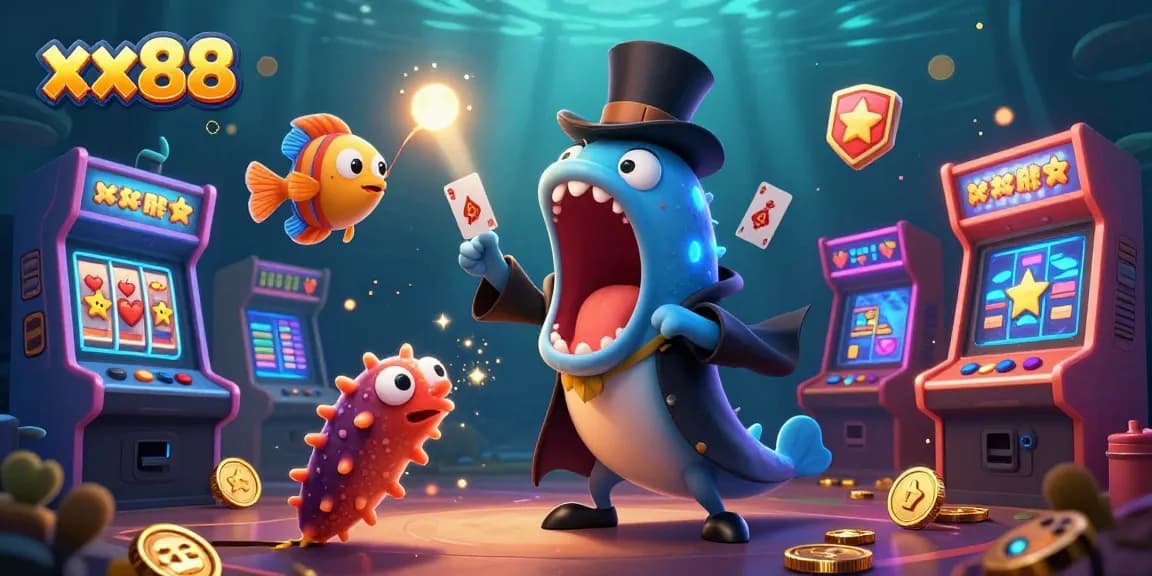 Experience endless fun at xx88 with dazzling games and magical moments in this vibrant underwater casino scene.