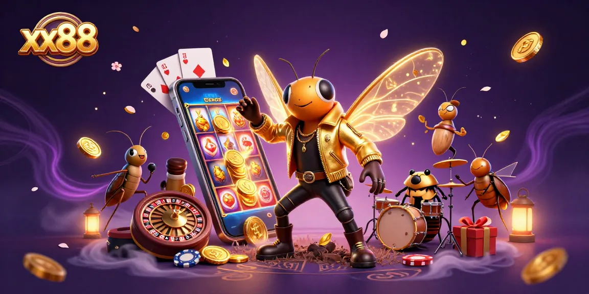 Experience the excitement of xx88 with vibrant 3D characters celebrating casino gaming.
