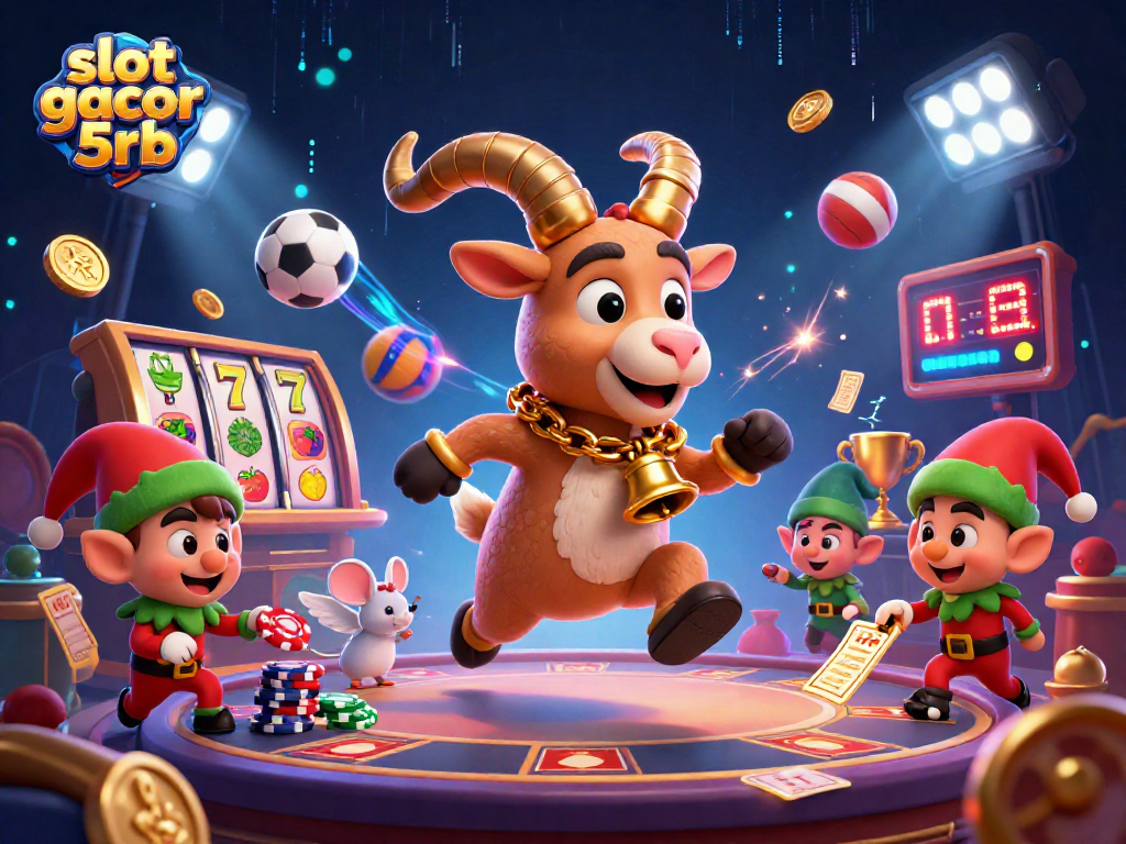 Engage with slot gacor 5rb at a festive casino featuring 3D cartoon characters and dynamic game elements.