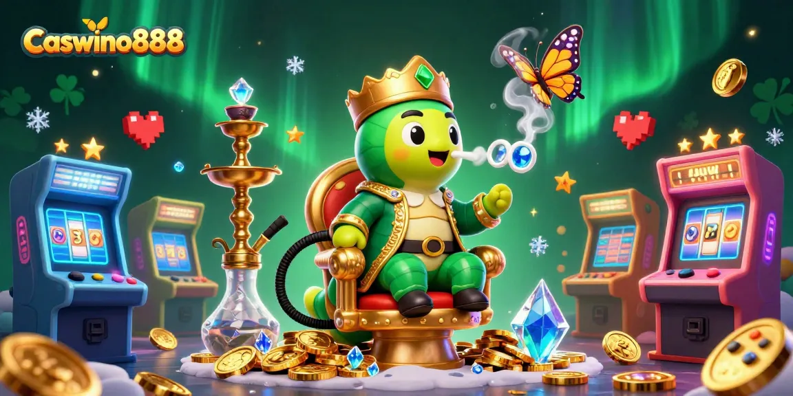 Win big at Caswino888 with this vibrant and playful slots-themed illustration.