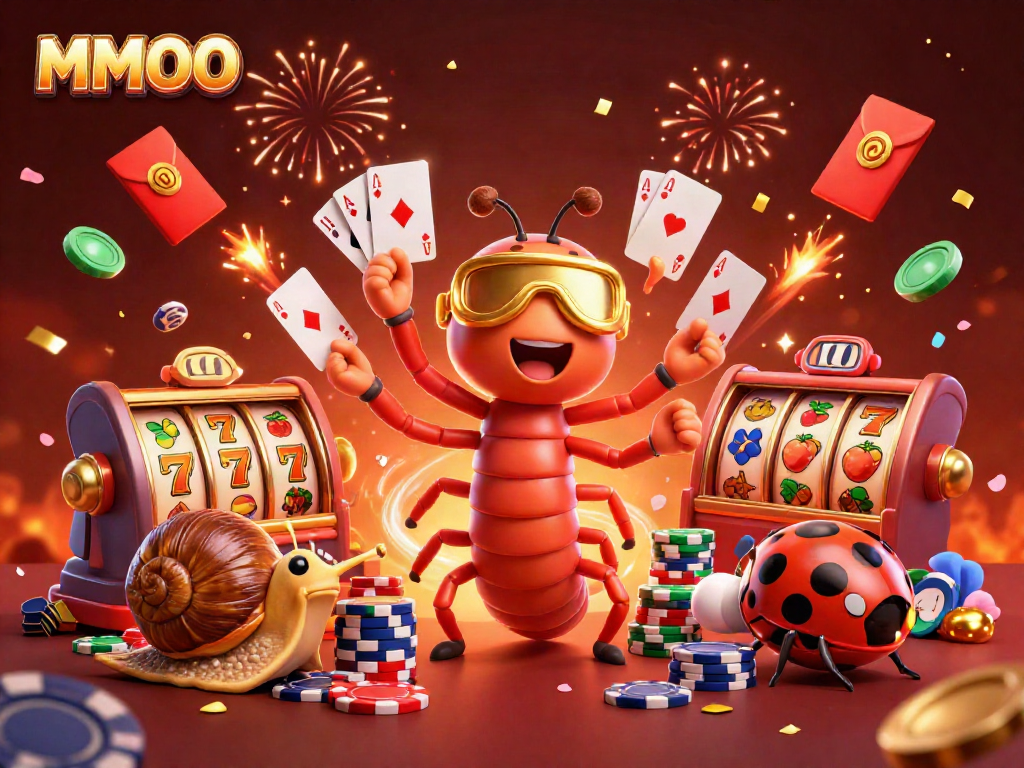 Engage in the thrilling MMOO casino experience with vibrant gaming elements and lively characters.