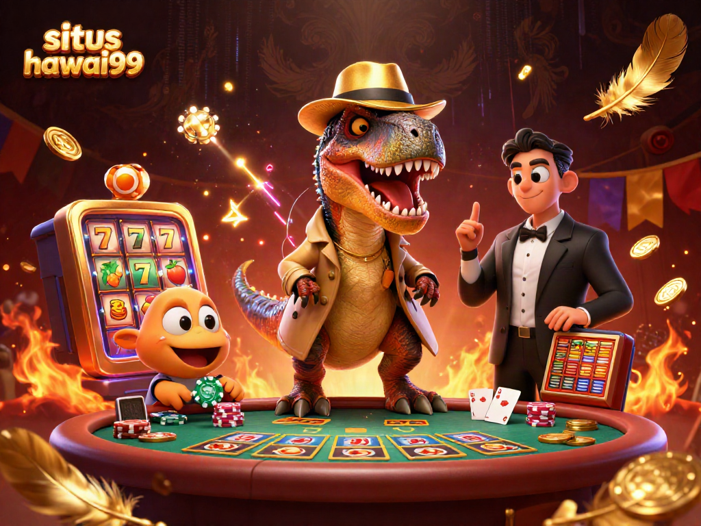 Situs hawai99 showcases thrilling casino action with a velociraptor card counter and engaging gameplay elements.