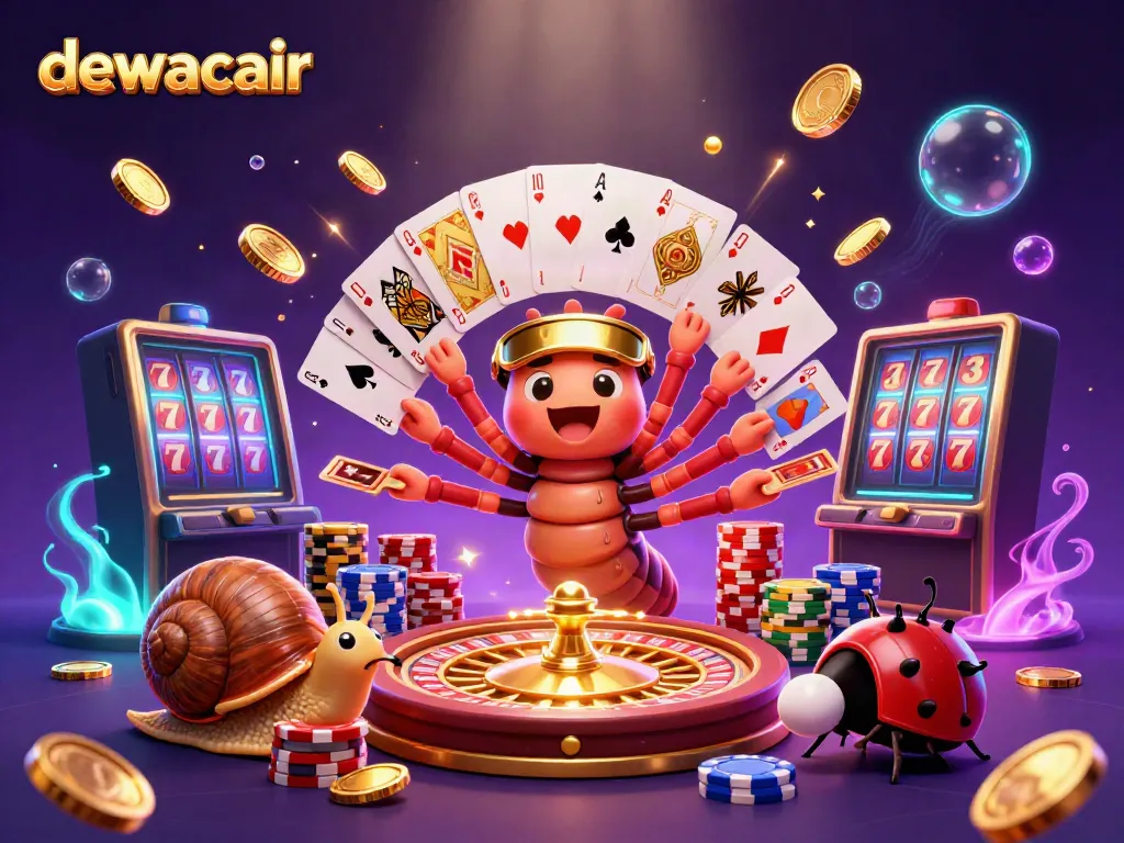 Dewacair's thrilling casino scene showcases vibrant characters engaging in a high-stakes game.