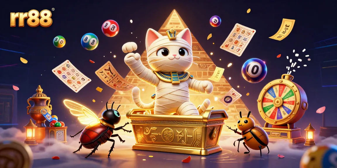 Engage with rr88 through lively casino scenes featuring vibrant games, golden tickets, and animated characters.