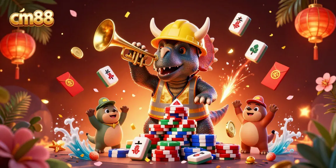 Experience the thrill of cm88 casino with dynamic characters celebrating high-stakes gaming.