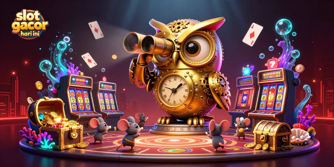 Win at slot gacor hari ini with dynamic characters in a vibrant casino scene filled with winning elements.