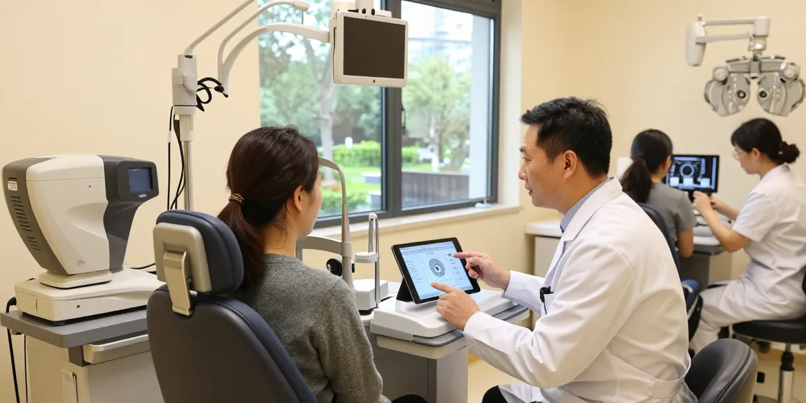 Detailed eye consultation at SNU Eye Clinic with expert discussing results, showcasing personalized care in snuseoul.