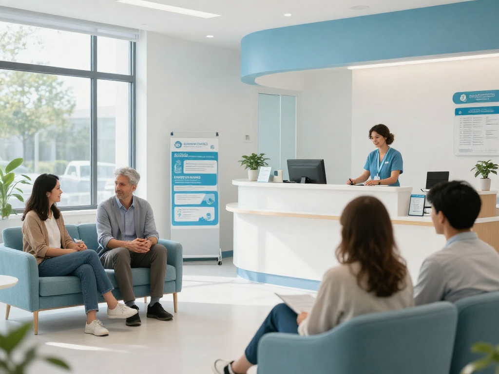 Private psychiatric assessment in a modern healthcare clinic promoting patient care and wellness.