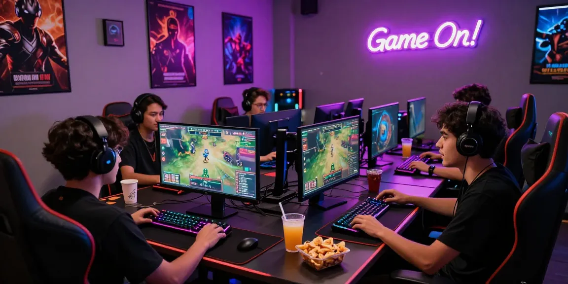 Engaged players enjoying situs judi games in a vibrant gaming setup.