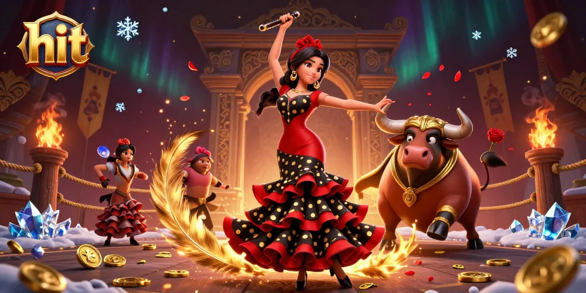 Win at the casino with the dynamic hit gaming scene featuring vibrant characters and gold!