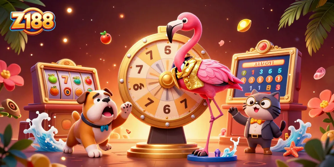 Spin jackpots and win big with Z188 in a vibrant casino scene filled with excitement.