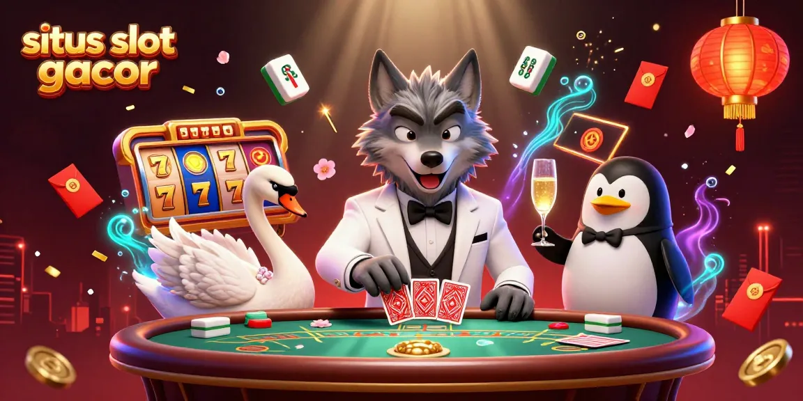 Experience the excitement of playing on situs slot gacor with a debonair wolf, an elegant swan, and a savvy penguin