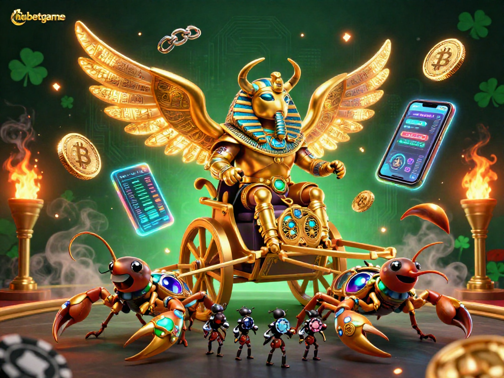 Experience thrilling wins at hubetgame with vibrant casino elements and crypto themes.