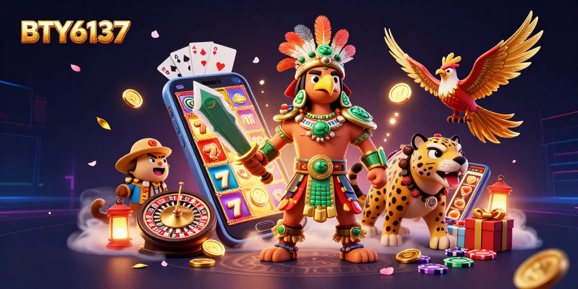 Experience the excitement of slots with BTY6137 as Aztec warriors engage in dynamic gaming.