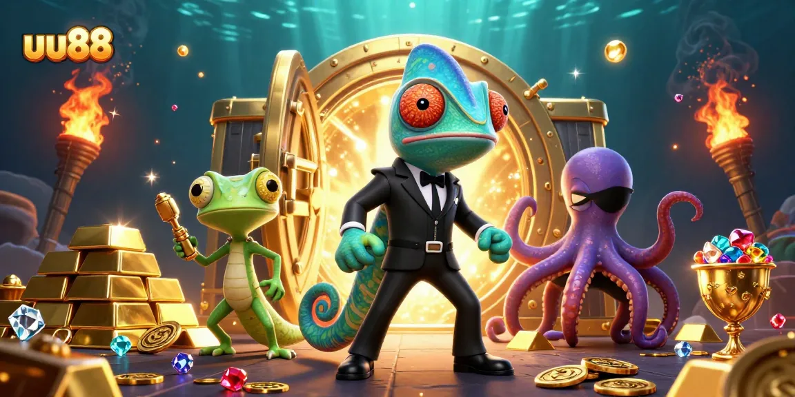 uu88 offers thrilling interactive gaming experiences featuring engaging characters in a vibrant casino setting.