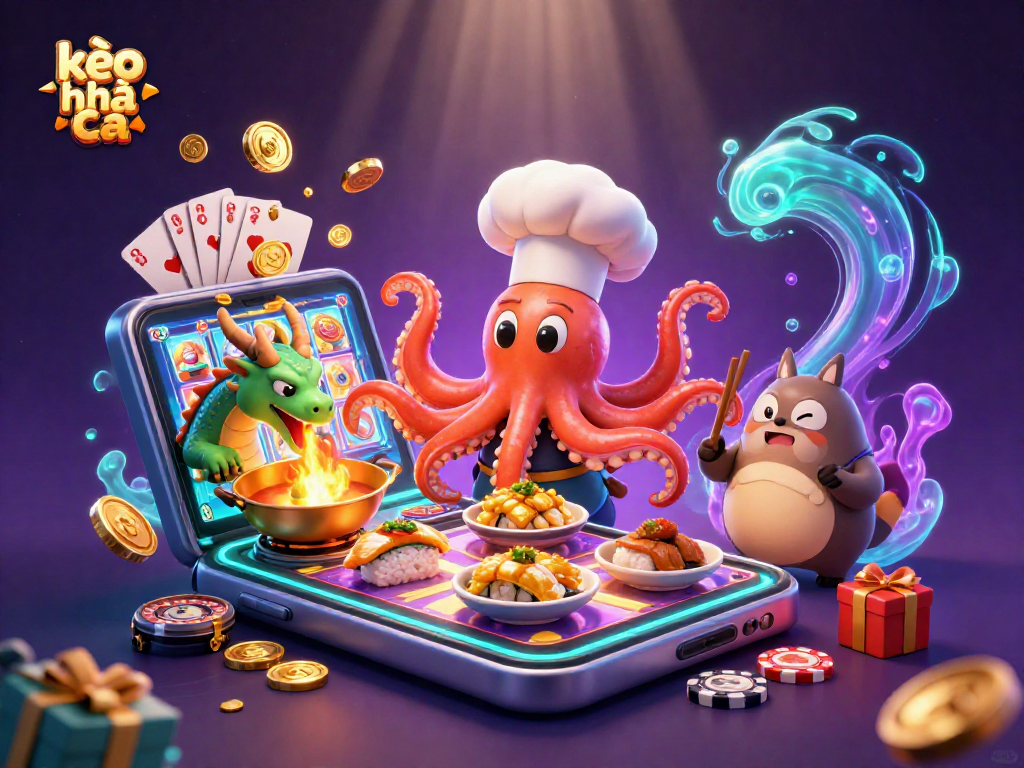 Engage in kèo nhà cái strategies with a vibrant and dynamic casino-themed illustration.