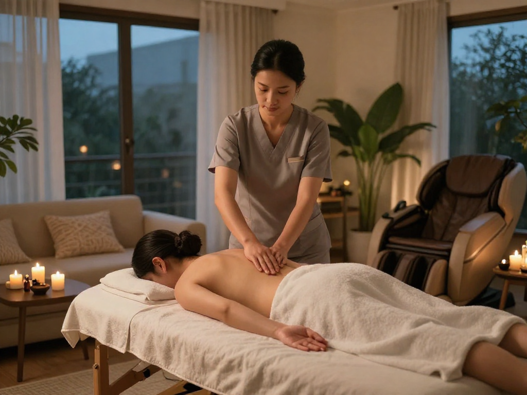 평촌출장마사지 service providing relaxation in a serene home environment.