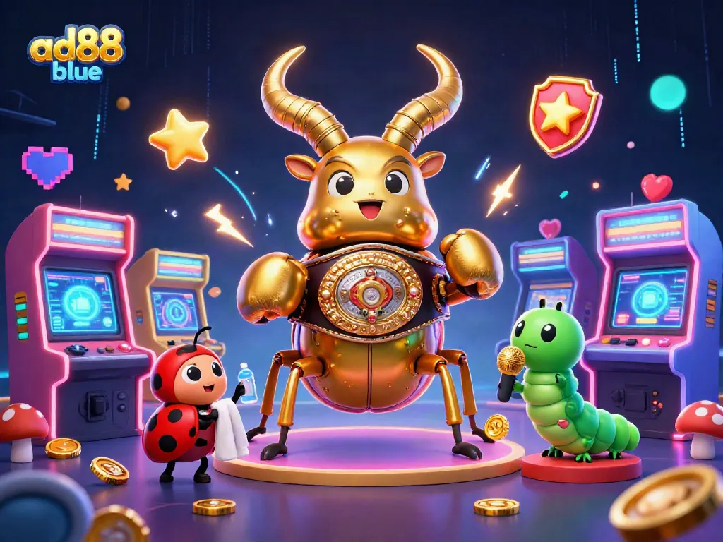 Experience the thrill of ad88 blue casino games with vibrant elements and energetic characters!