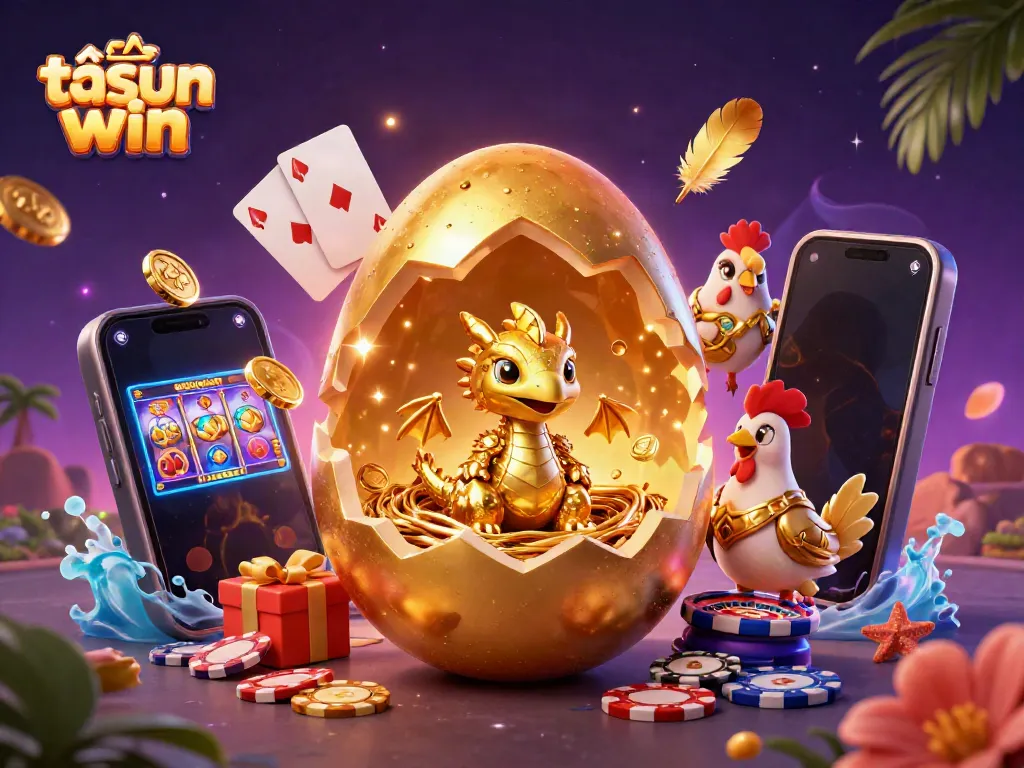 Engaging scene showcasing tải sun win with a golden dragon and dynamic casino elements.