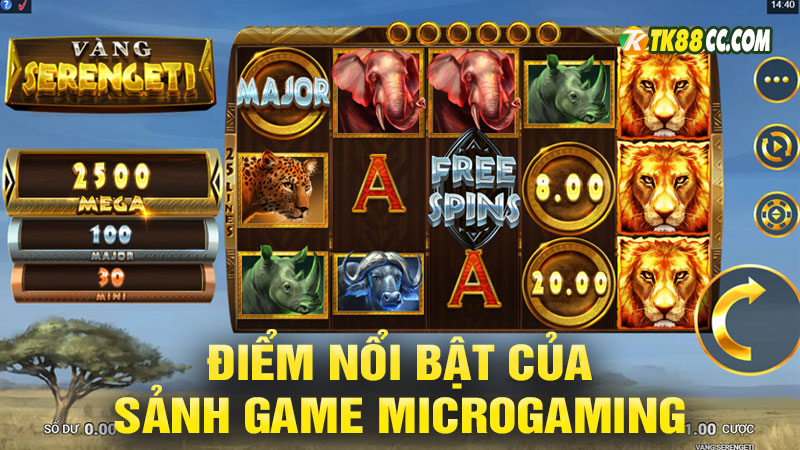 Điểm nổi bật của sảnh game microgaming