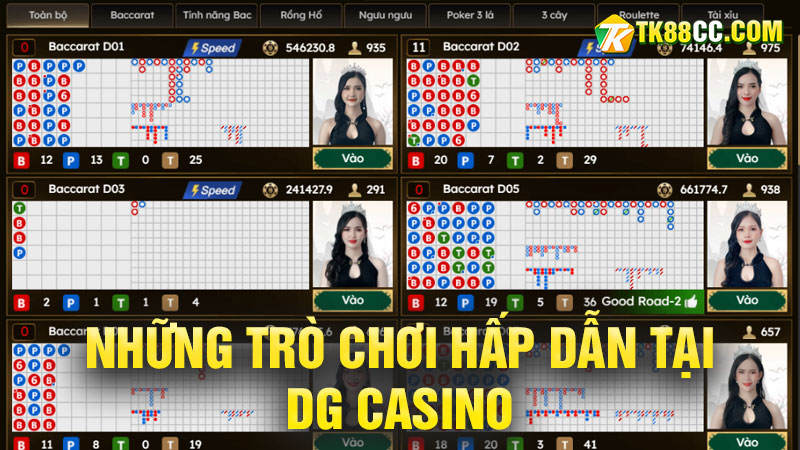 Những trò chơi hấp dẫn tại dg casino