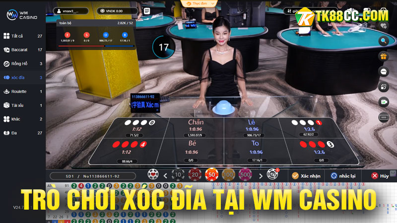 Trò chơi xóc dĩa tại wm casino