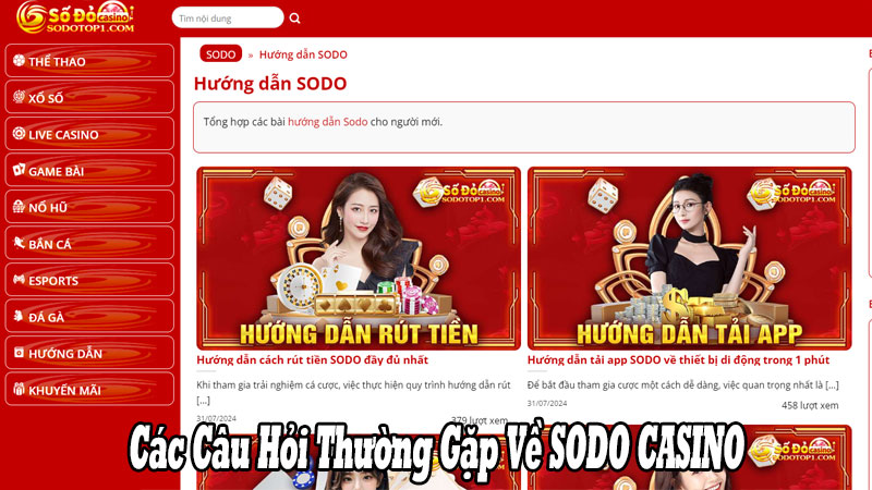 Các câu hỏi thường gặp về sodo casino